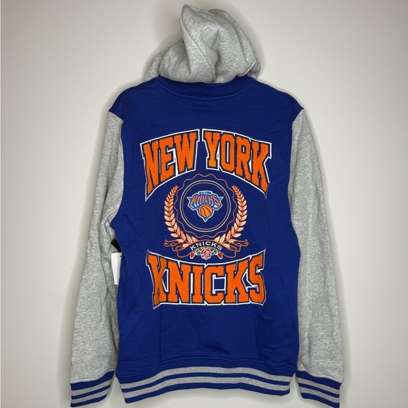New York Knicks Throwback Prep Chenille Full Snap Hoodie - Picture 10 of 10
